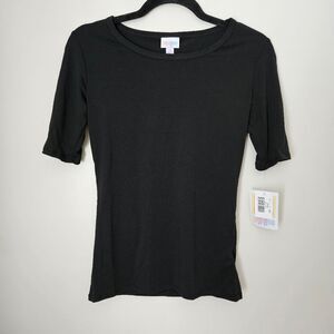 Lularoe Top Gigi Black Half Sleeve Fitted Neutral Casual Staple